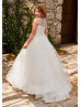 Beaded Tulle 3D Flowers Luxury Flower Girl Dress